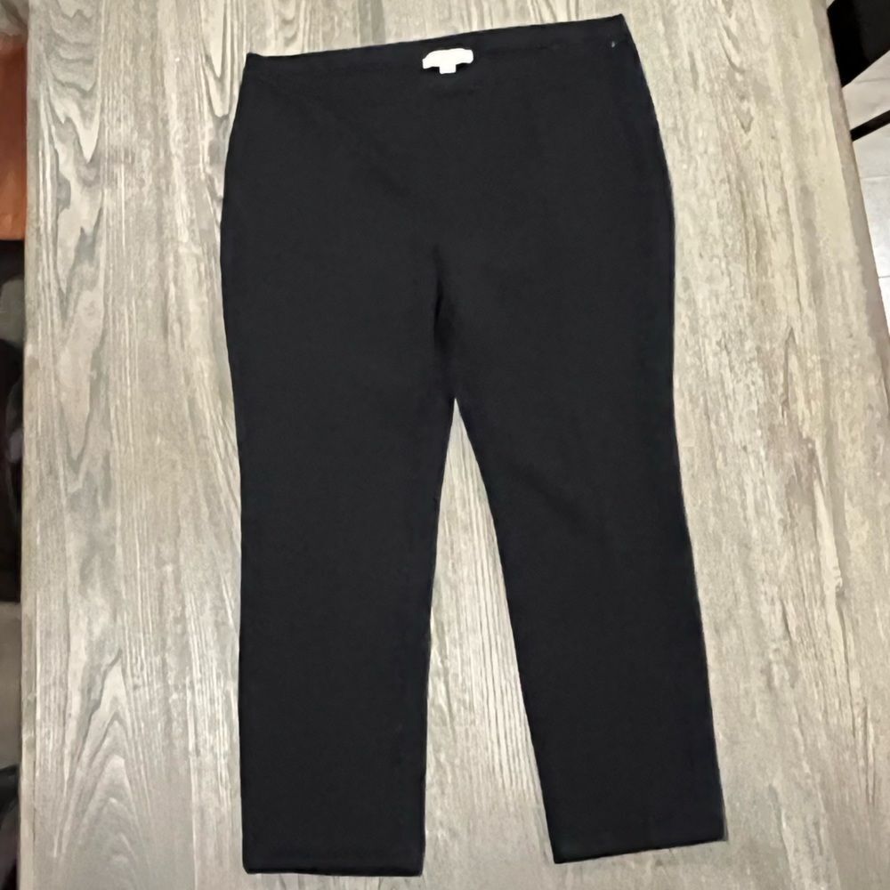 MICHAEL Michael Kors Trouser Ankle Pants Straight Leg Flat Front Work Black XL